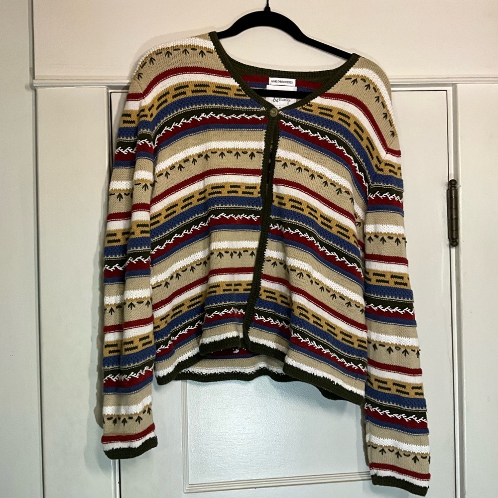 Christopher & Banks Vintage Embroidered Cardigan Sweater